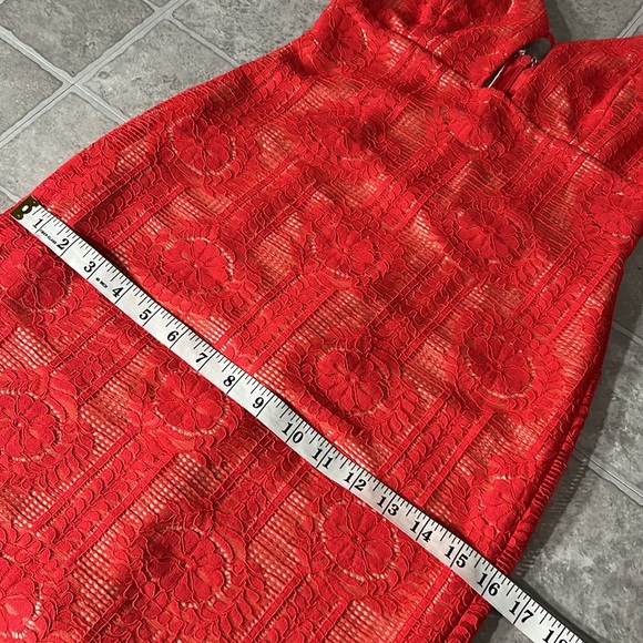 Lulus Avianna Red & Nude Lace Bodycon mini Dress, Size XS Cocktail sleeveless - Picture 10 of 16